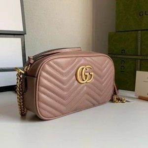 ✿GG✿Marmont Matelasse Shoulder Bag Dusty Pink